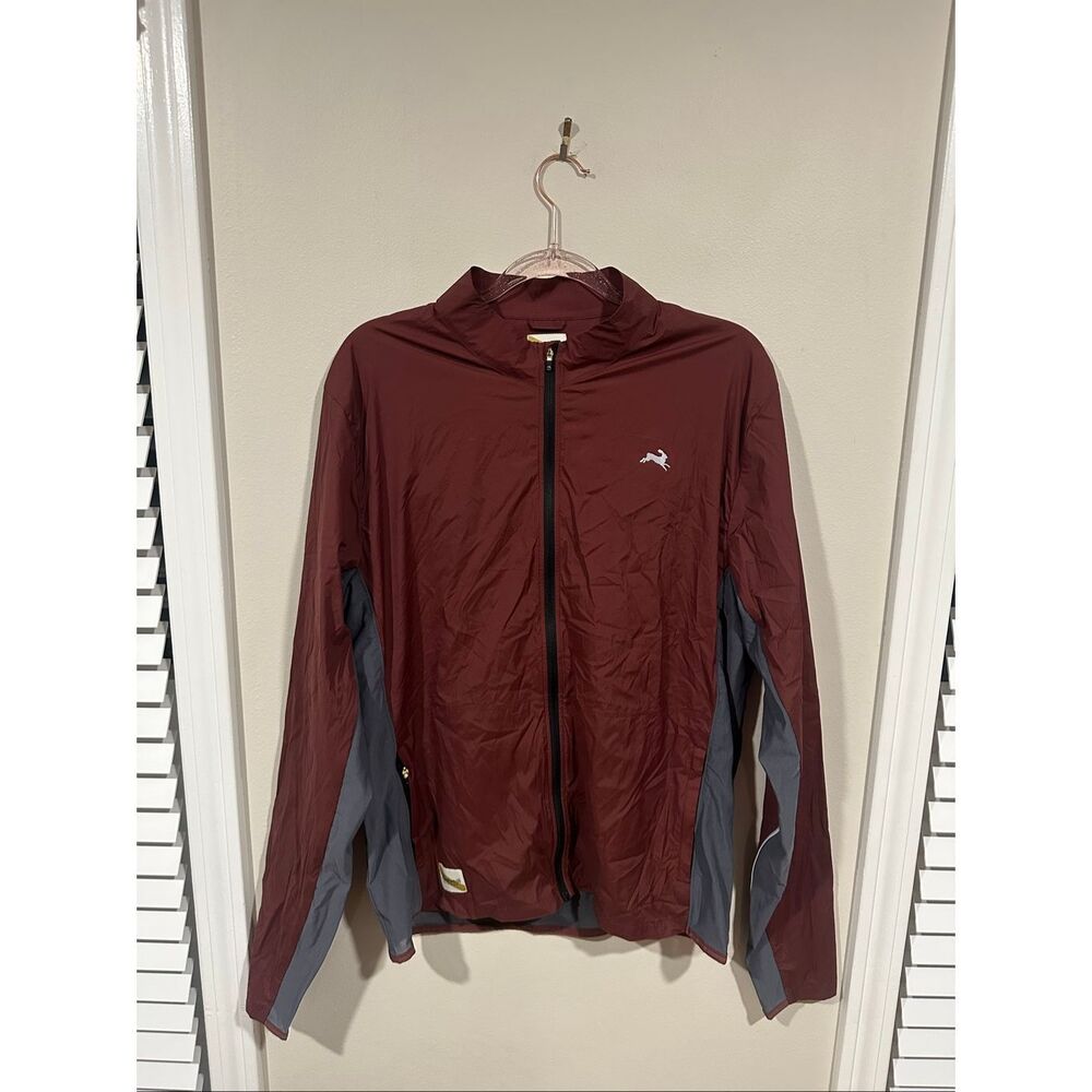 Tracksmith New England Men's Chiltern Jacket Large Maroon Gray